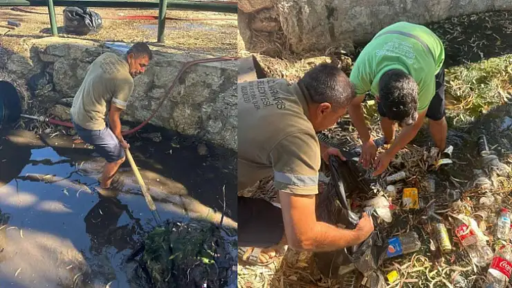 Svrisinek ve kötü koku oluşumunu önlemek için dere yatakları temizlendi