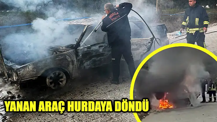 Yanan Araç Hurdaya Döndü