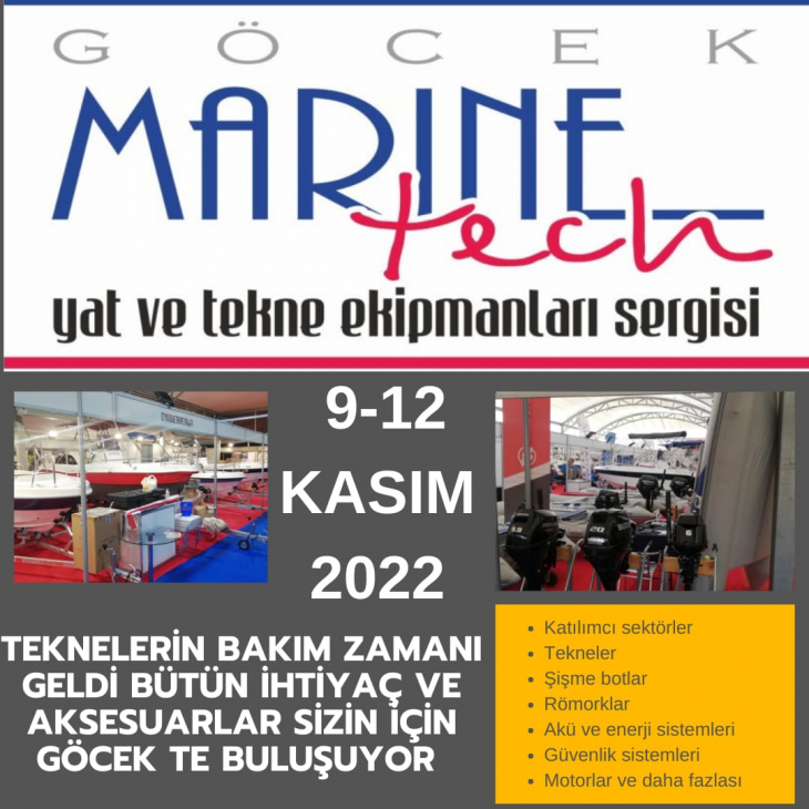 MARİNE TECH YAT VE TEKNE EKİPMANLARI SERGİSİ AÇILIYOR