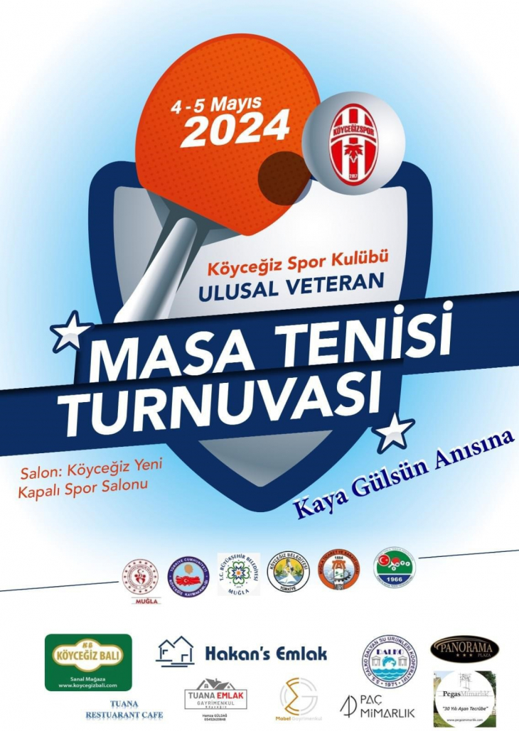 Köyceğiz'de Masa Tenisi Turnuvası başlıyor