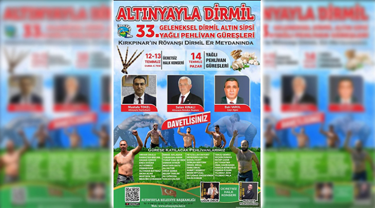 Altınyayla Dirmil Yağlı Güreşleri başlıyor